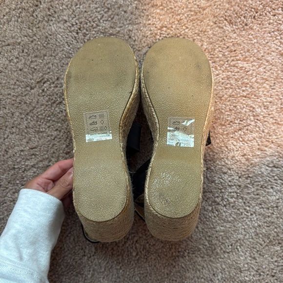 Black Platform Espadrille Sandals - Picture 6 of 10